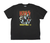 KISS World Tour ’77 Rock Band Black Short Sleeve T-Shirt